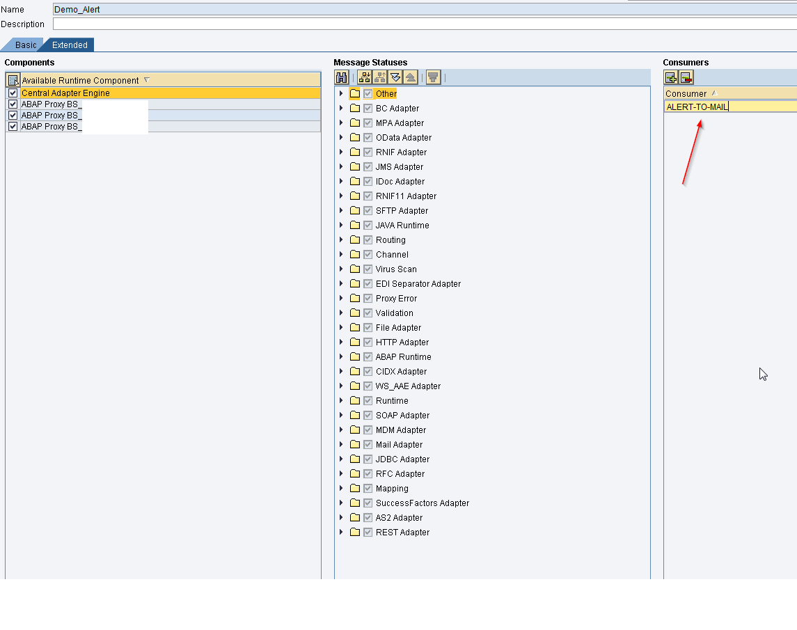 alert configuration in sap pi