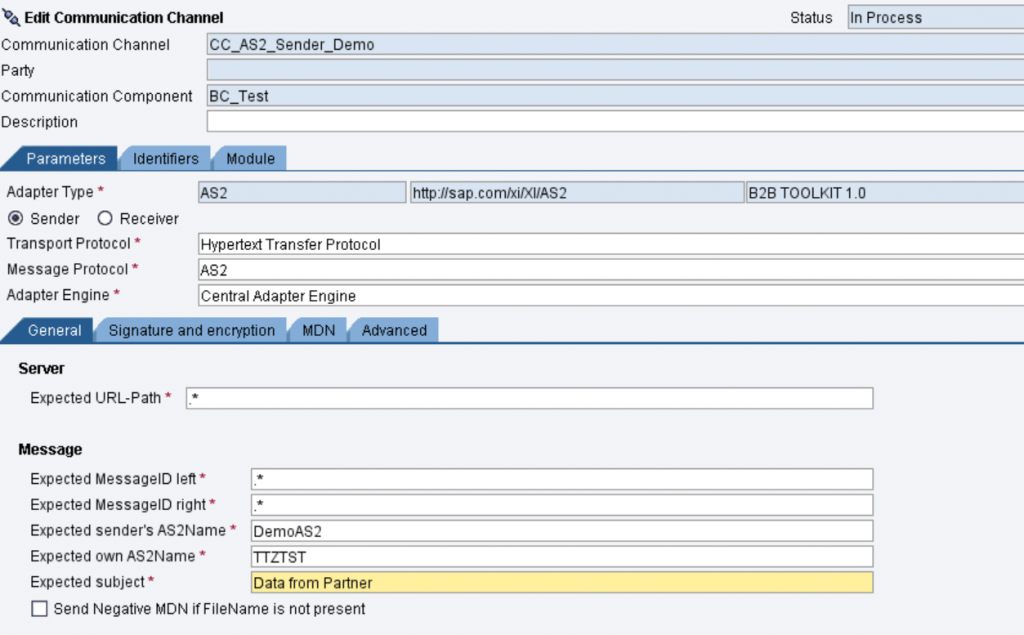 Sender AS2 Adapter in sap pi